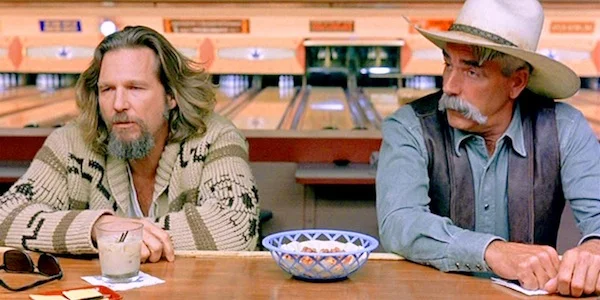 Jeff Bridges and Sam Elliot in Joel Coen and Ethan Coen's The Big Lebowski