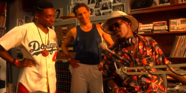 Spike Lee, Richard Edson and Samuel L. Jackson in Spike Lee's Do the Right Thing
