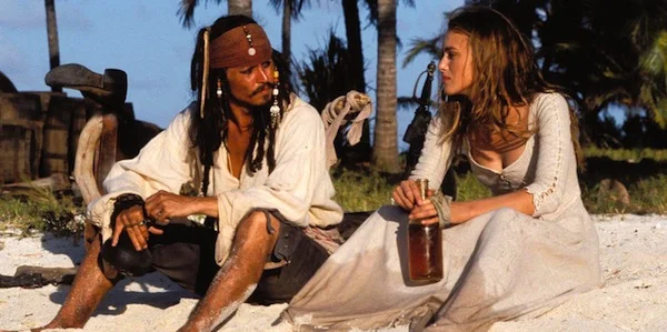 Johnny Depp and Keira Knightley in Gore Verbinski's Pirates of the Caribbean: The Curse of the Black Pearl