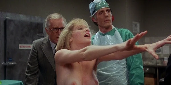 Barbara Crampton, Robert Sampson and David Gale in Stuart Gordon's Re-Animator