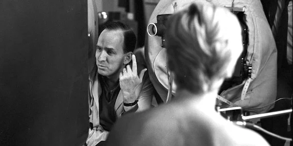 Ingmar Bergman and Bibi Andersson on the set of Persona