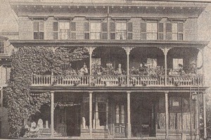 The Brennan Family Shop located at the center of town, Main St., Peterborough (notice the headstones in the lower window and the Brennan Family on the second level porch)
