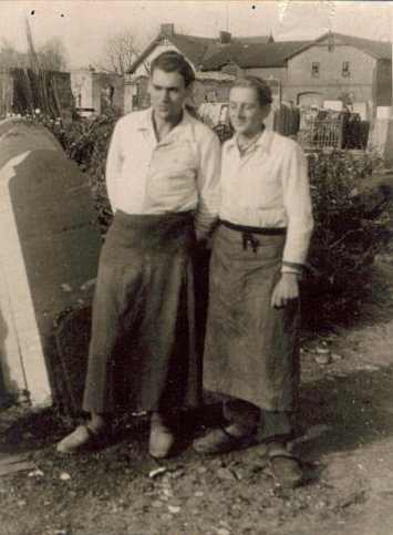 Hans (on the right) working as an apprentice in Germany