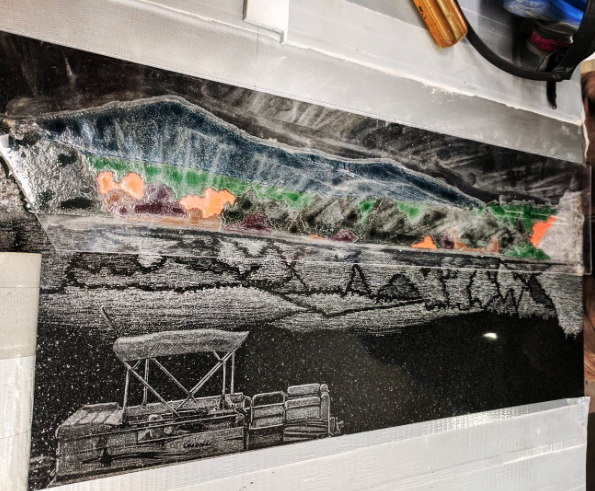 Process of inlaying glass art
