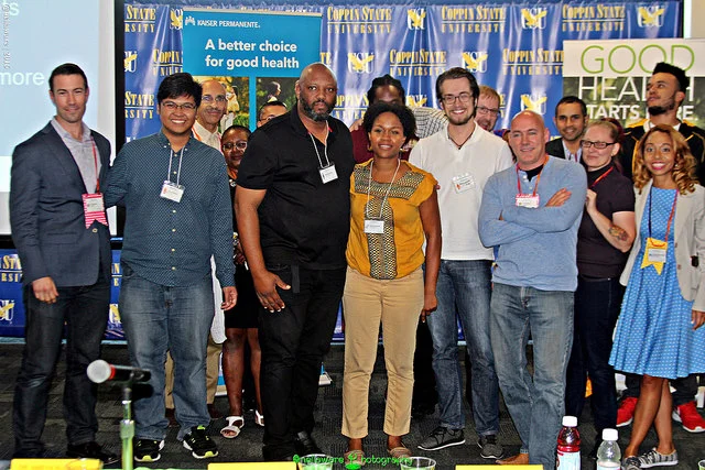 Andreas Santoso, second from left, received the Microsoft Recognition Award for his efforts at the Kaiser Permanente Social Innovation Challenge Hackathon.