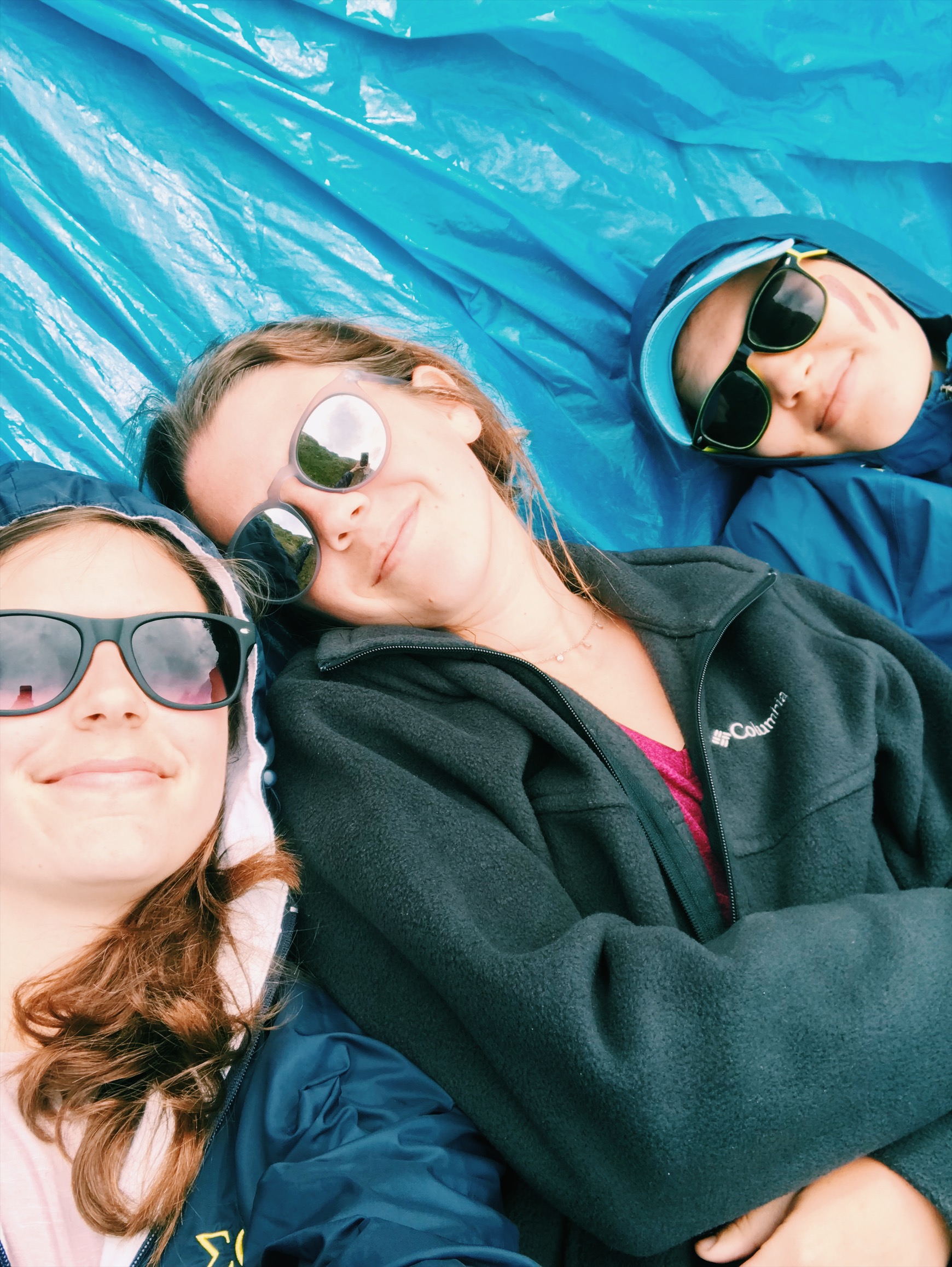 Finding comfort on a tarp.