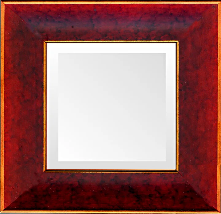 stunning deep red traditional small mirror