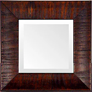 distressed walnut quality small mirror made in usa