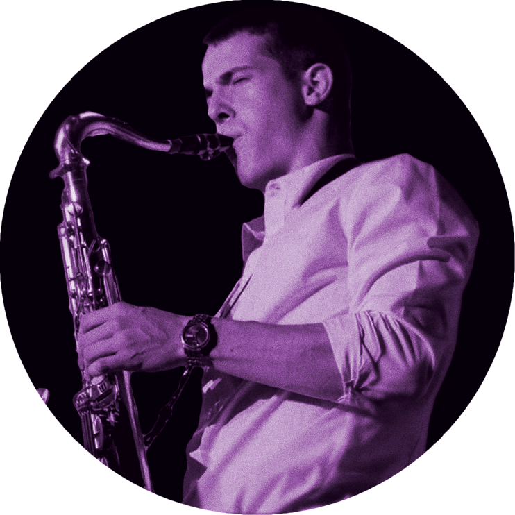 Greg Carleton / Sax — Greg is a tenor saxophonist, composer, arranger and educator. Boasting a Jazz Studies degree from the highly selective Hartt School of Music , his style is heavily influenced by legends Joe Henderson and Sonny Rollins. Greg incorporates advanced elements of jazz theory into his playing, all while keeping the music highly accessible to a casual ear. His taste for bop and fusion add an extra spice to the group, infusing an emotive, energetic joy into any T. L. Holloway performance.