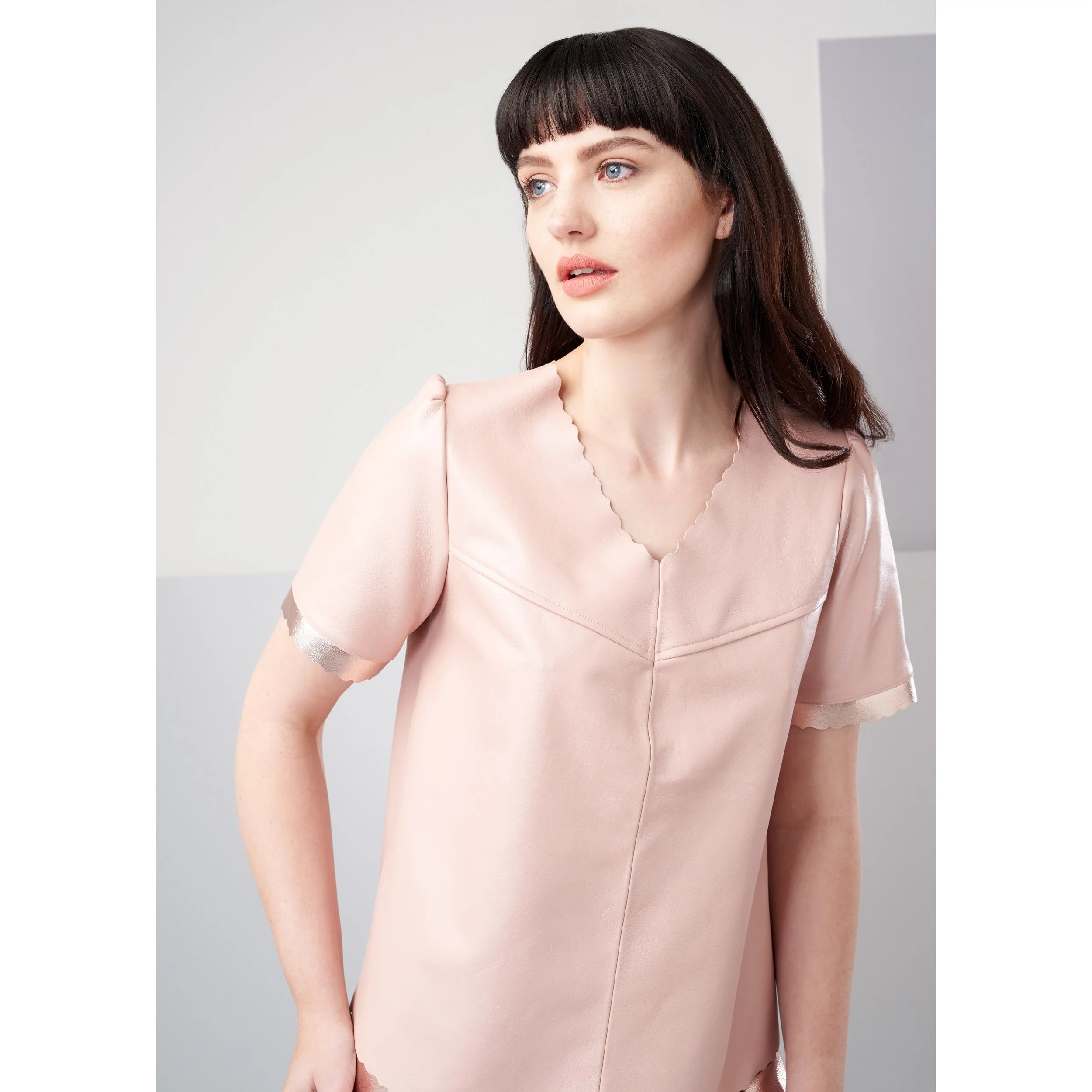 Manley - Alexa Leather Tee - Pink - Editorial.JPG