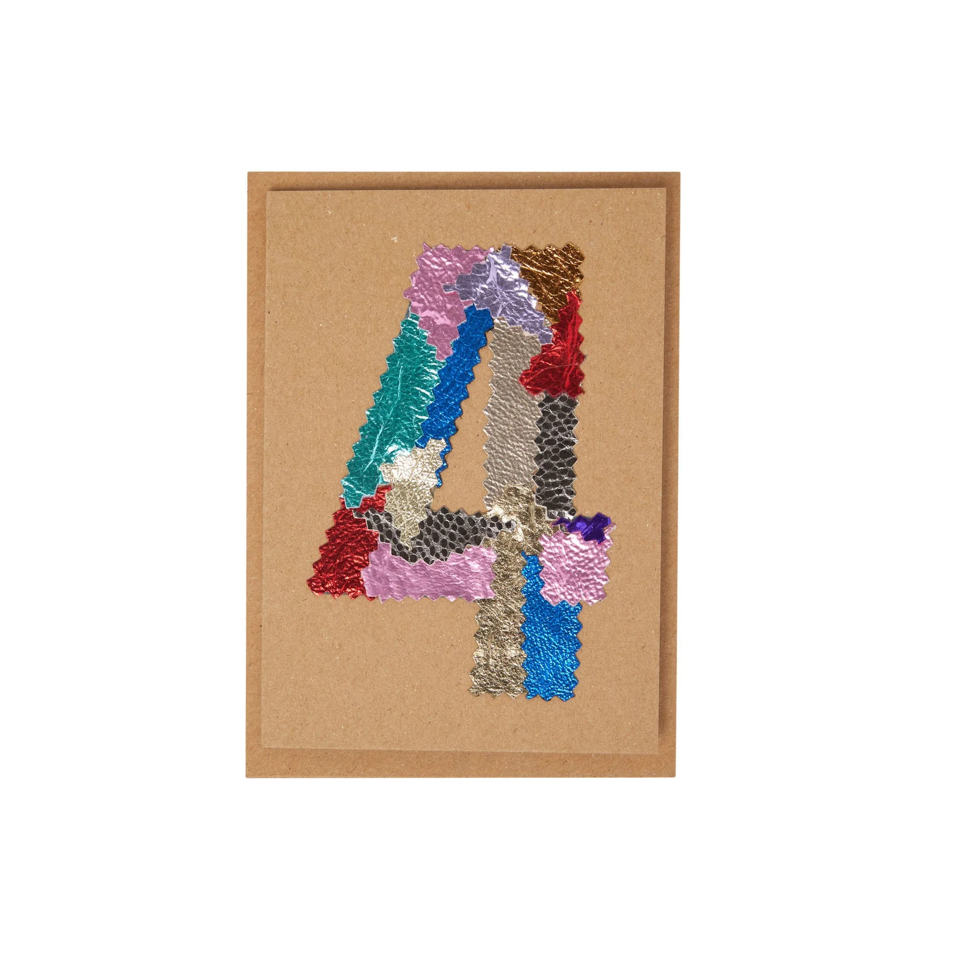 Manley greeting card number 4 made from leather off cut's