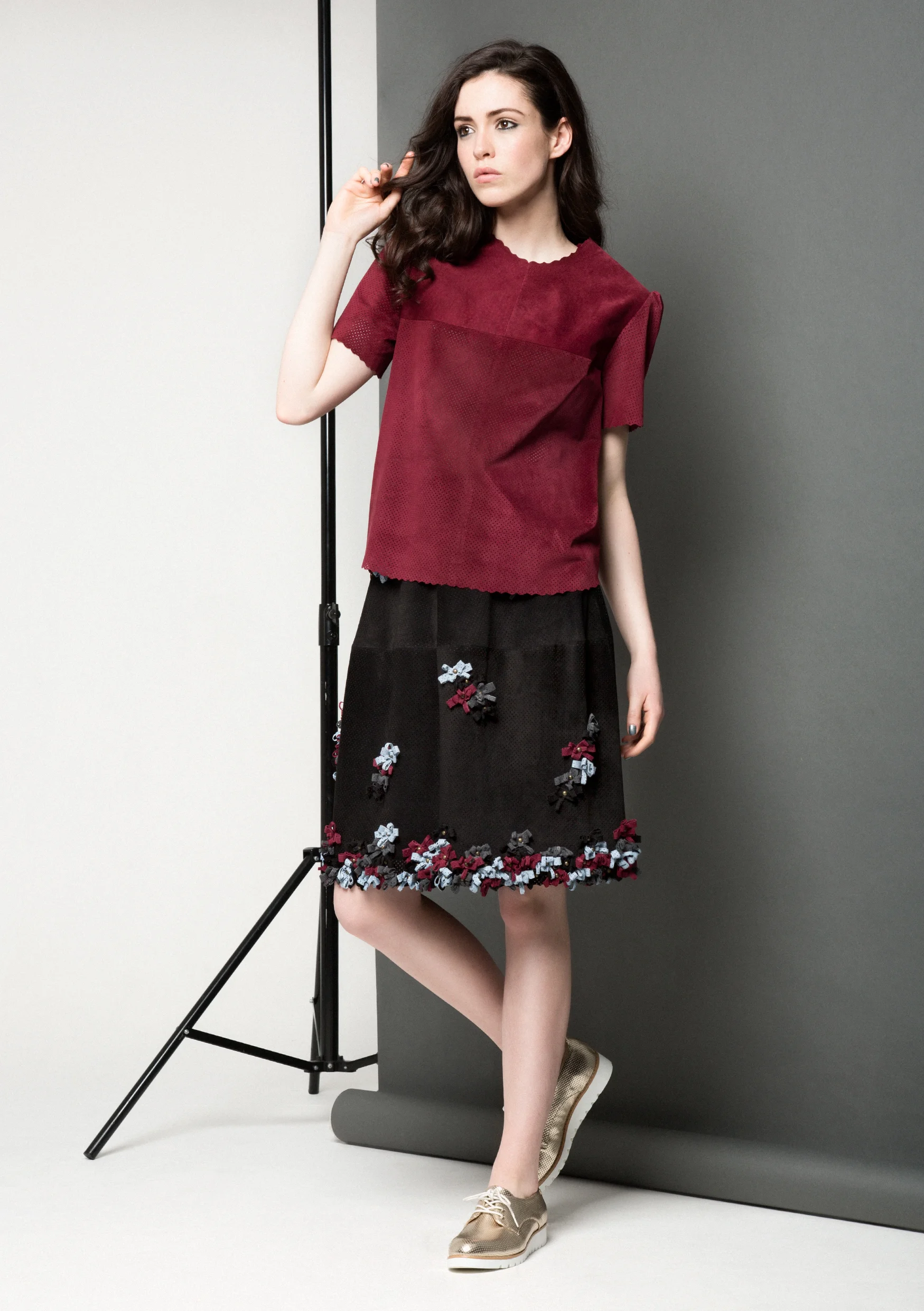 Maya Leather Tee /// Wine