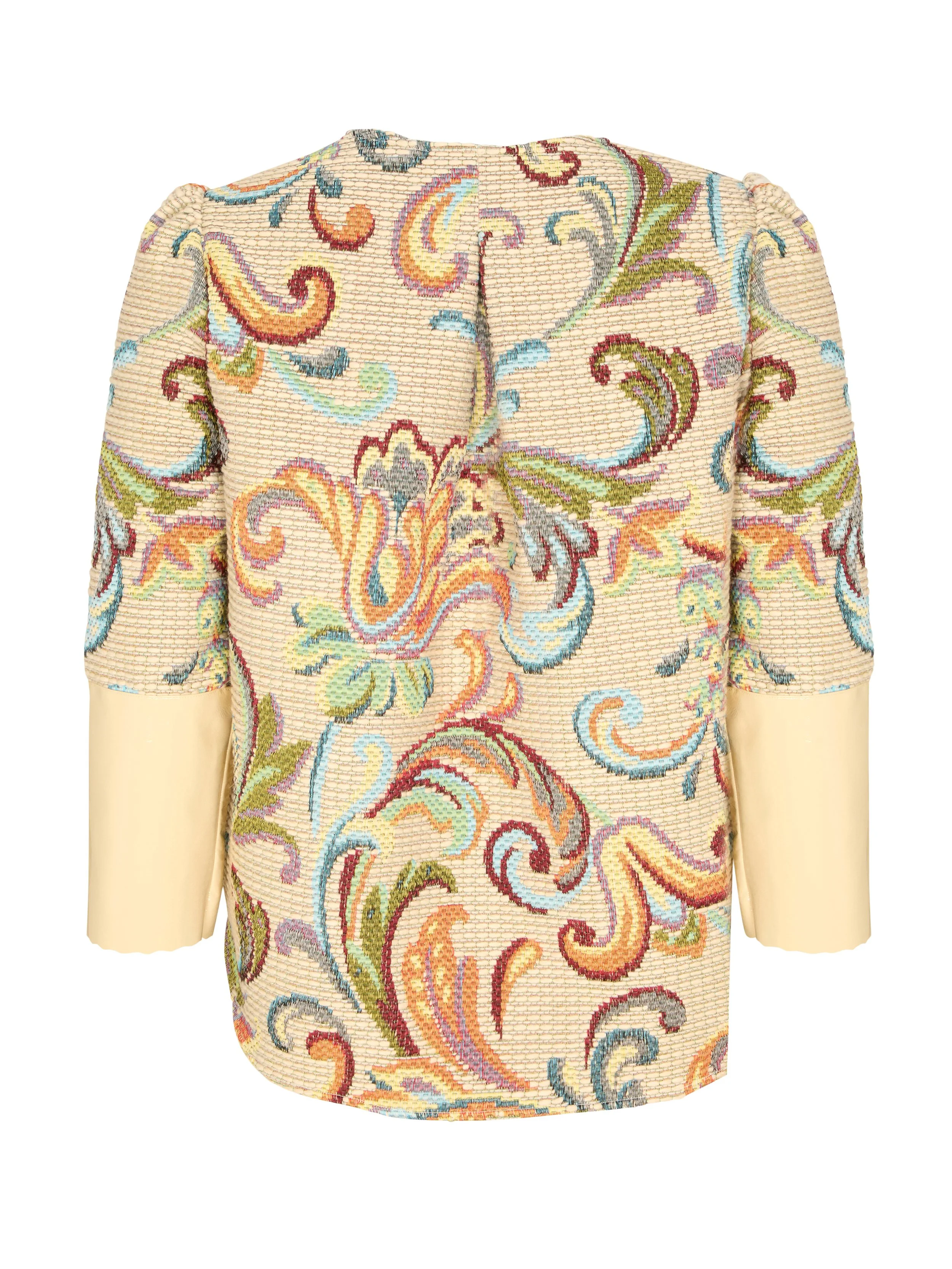 Back view of Manley Blair Jacket in buttercream floral