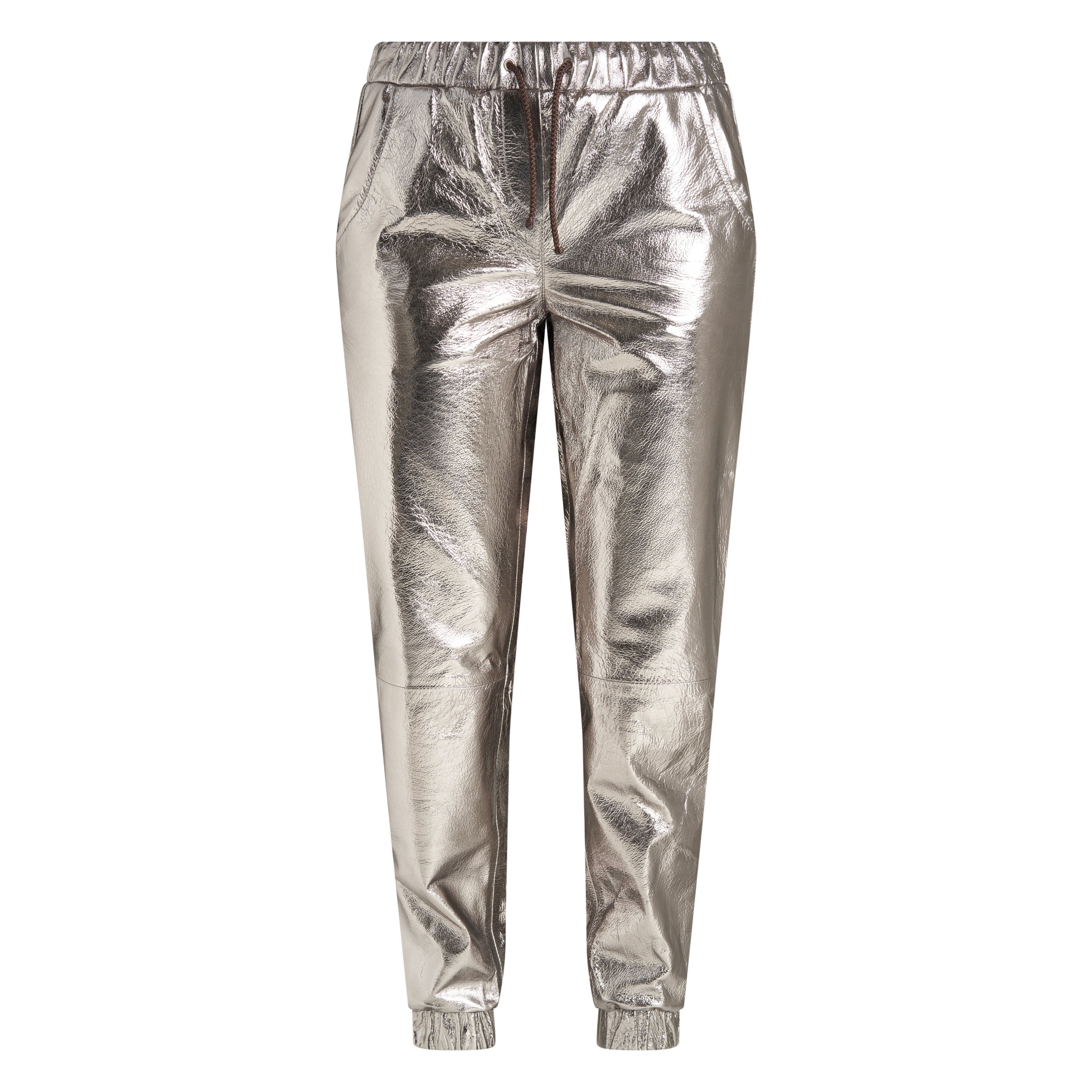 Blair metallic leather pants - Old Silver — By Irish Fashion Brand Manley