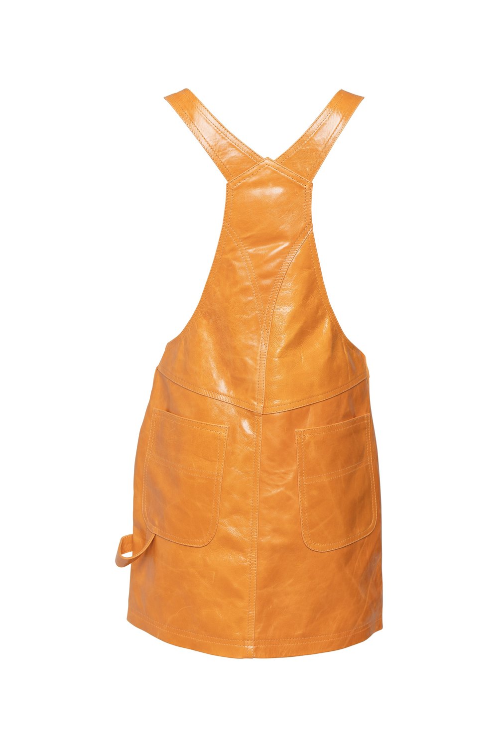 orange dungaree dress Hot Orange Cotton Poplin Dungaree Playsuit 42" / Regular (5'2"