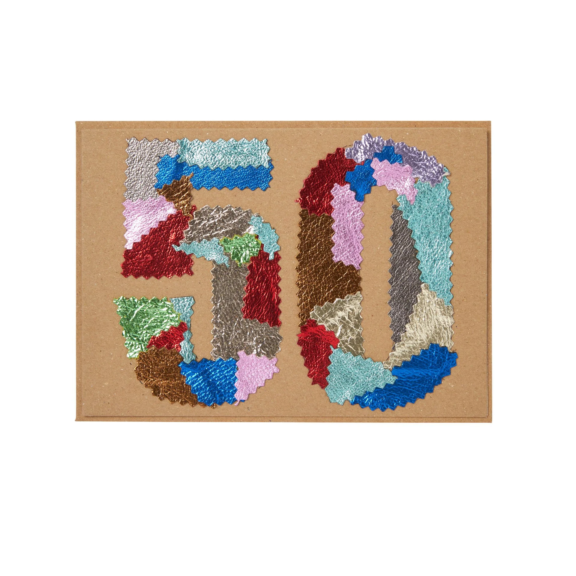 Manley greeting card number 50 made from leather off cut's