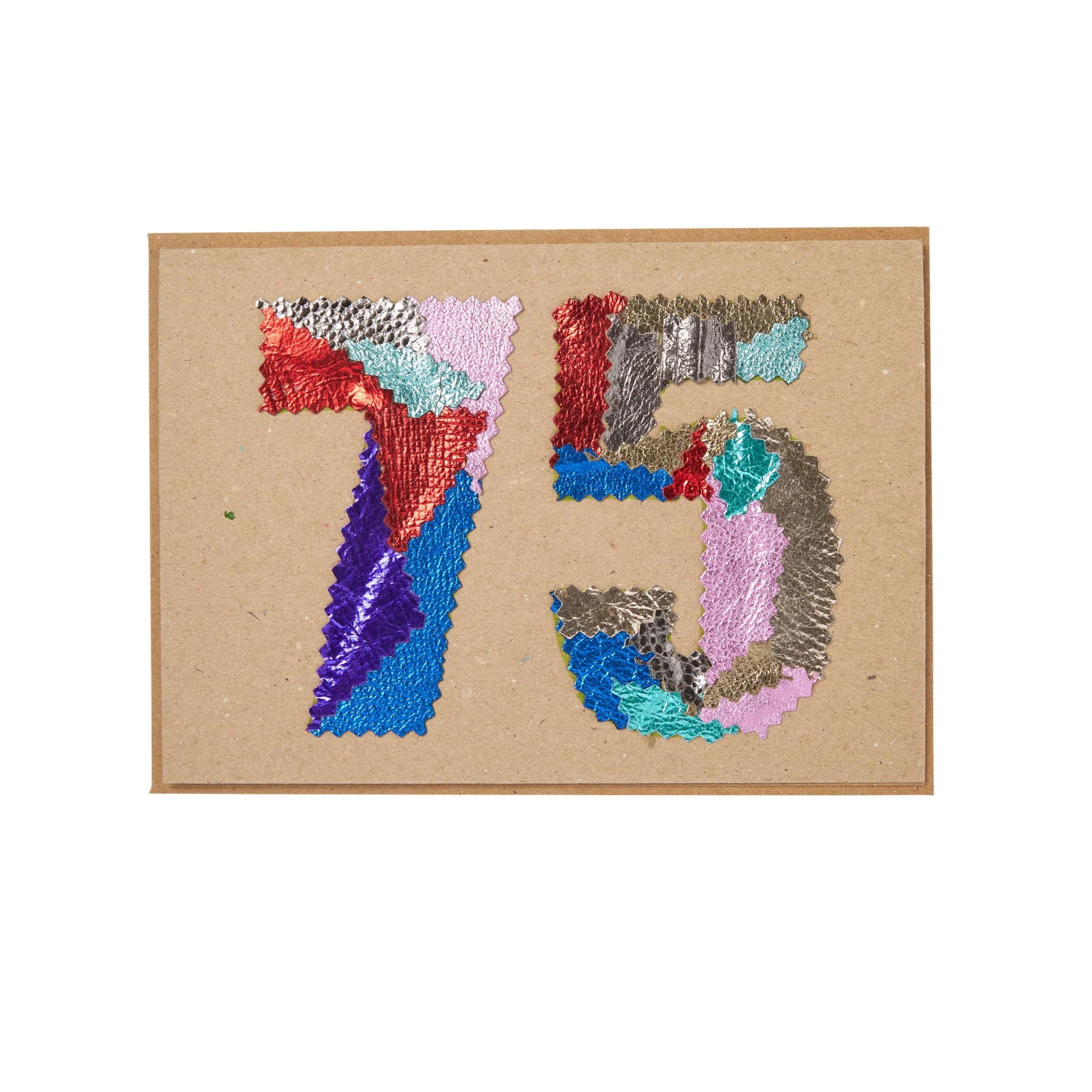 Manley greeting card number 75 made from leather off cut's