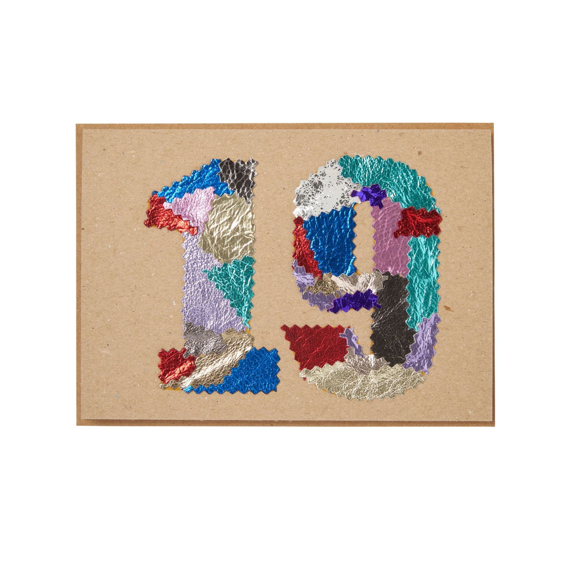 Manley greeting card number 19 made from leather off cut's