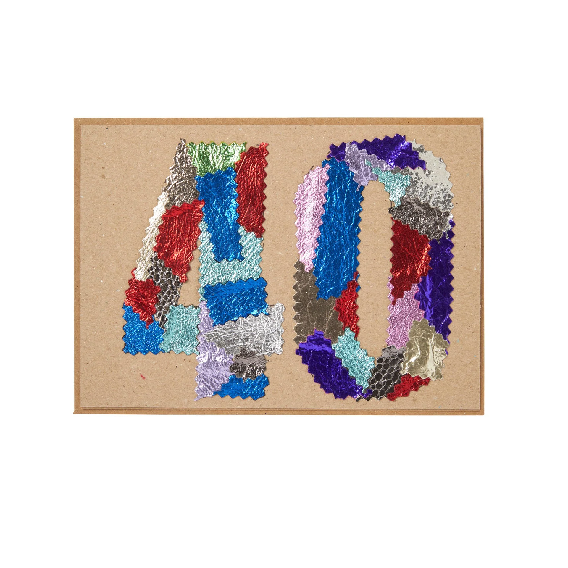 Manley greeting card number 40 made from leather off cut's