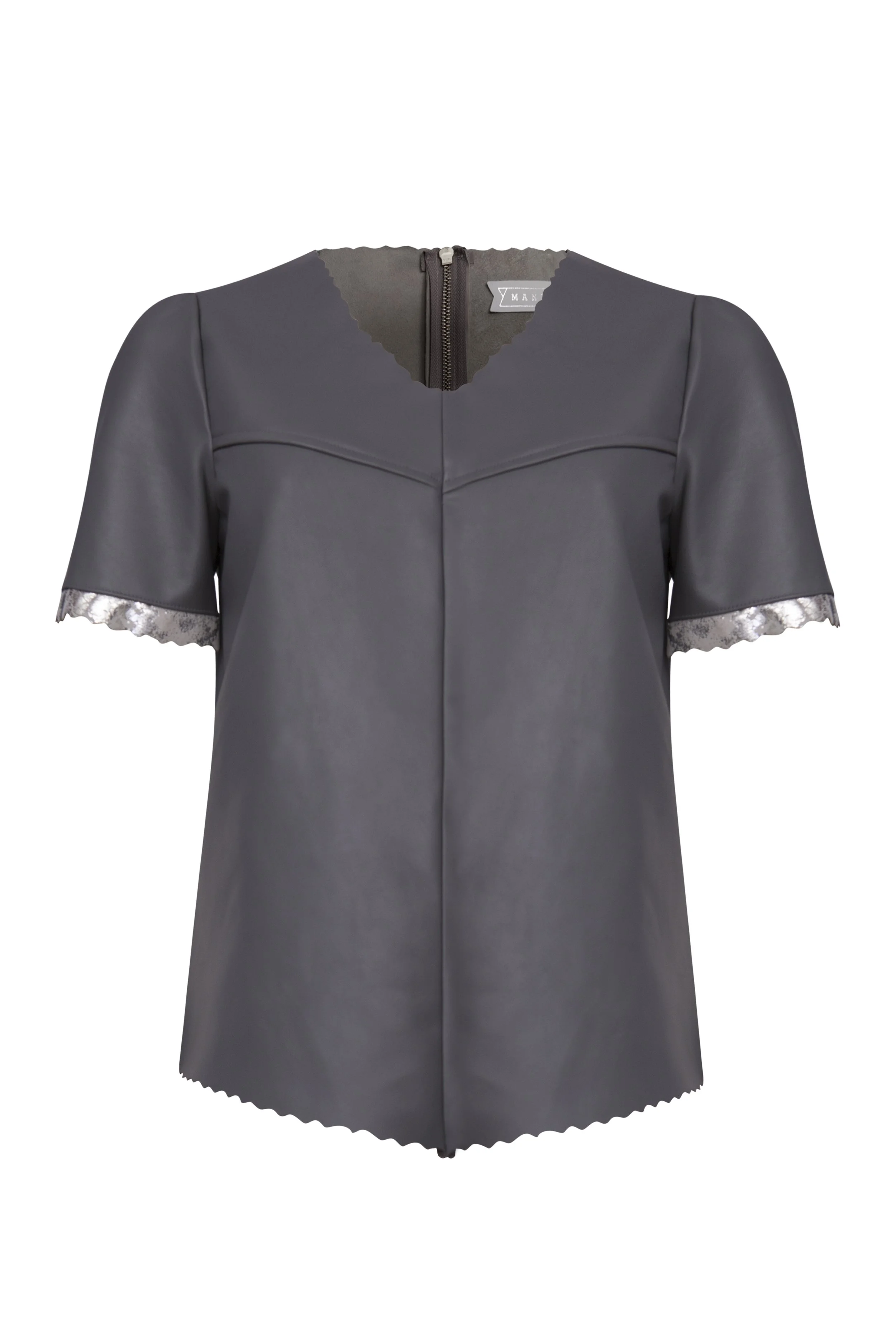 Manley Alexa Leather T-Shirt grey