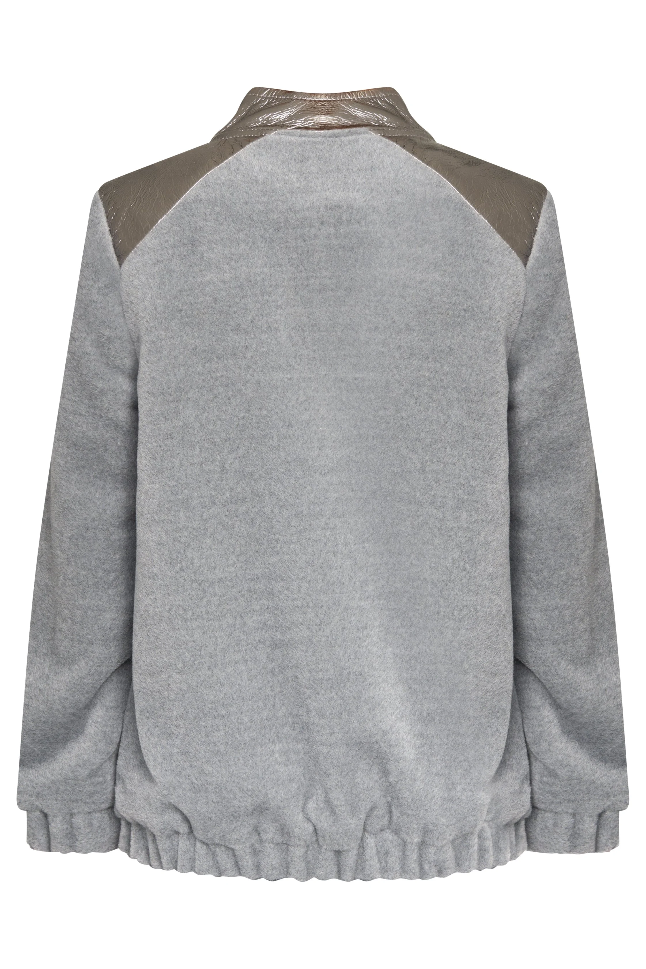 Manley Zoey cashmere wool and leather bomber grey