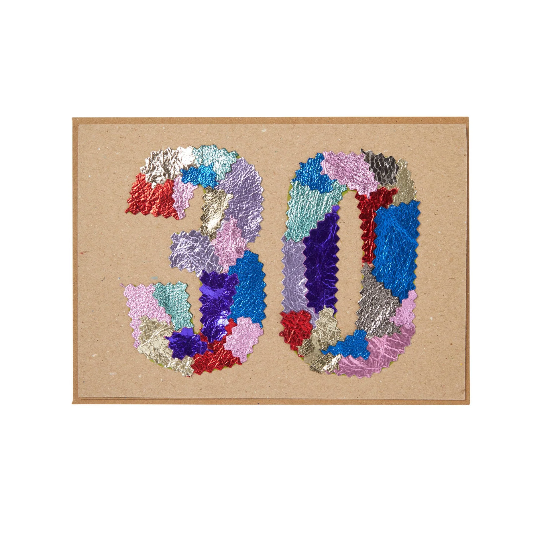 Manley greeting card number 30 made from leather off cut's