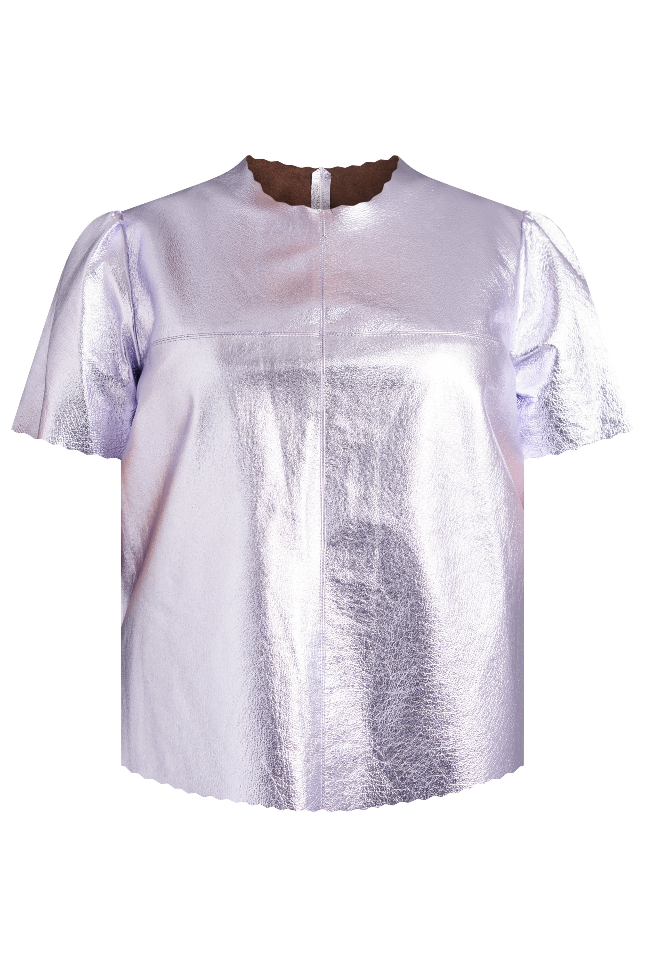 Manley parker metallic leather t-shirt lilac