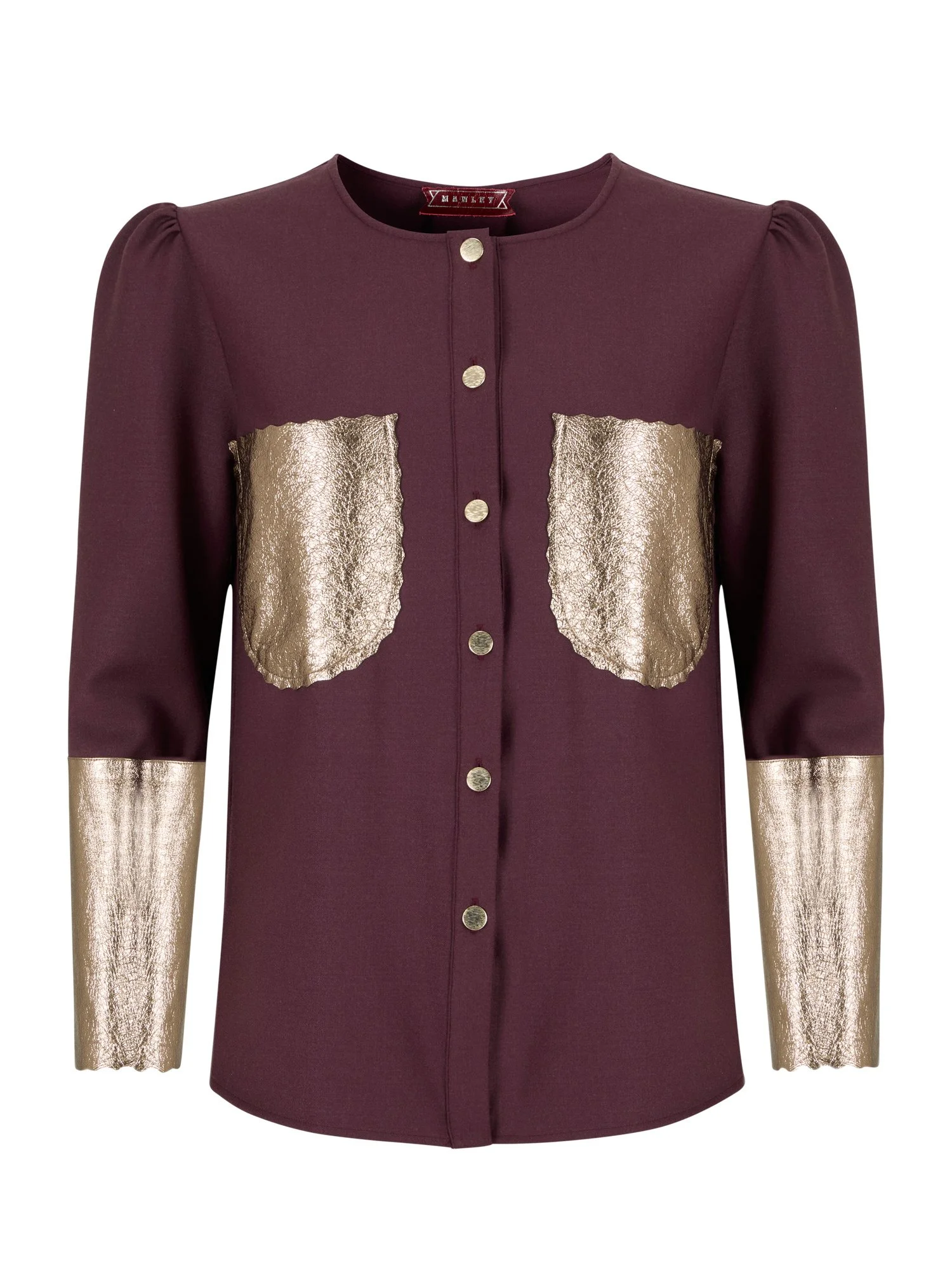 Tabby shirt - Plum and gold - front.jpg