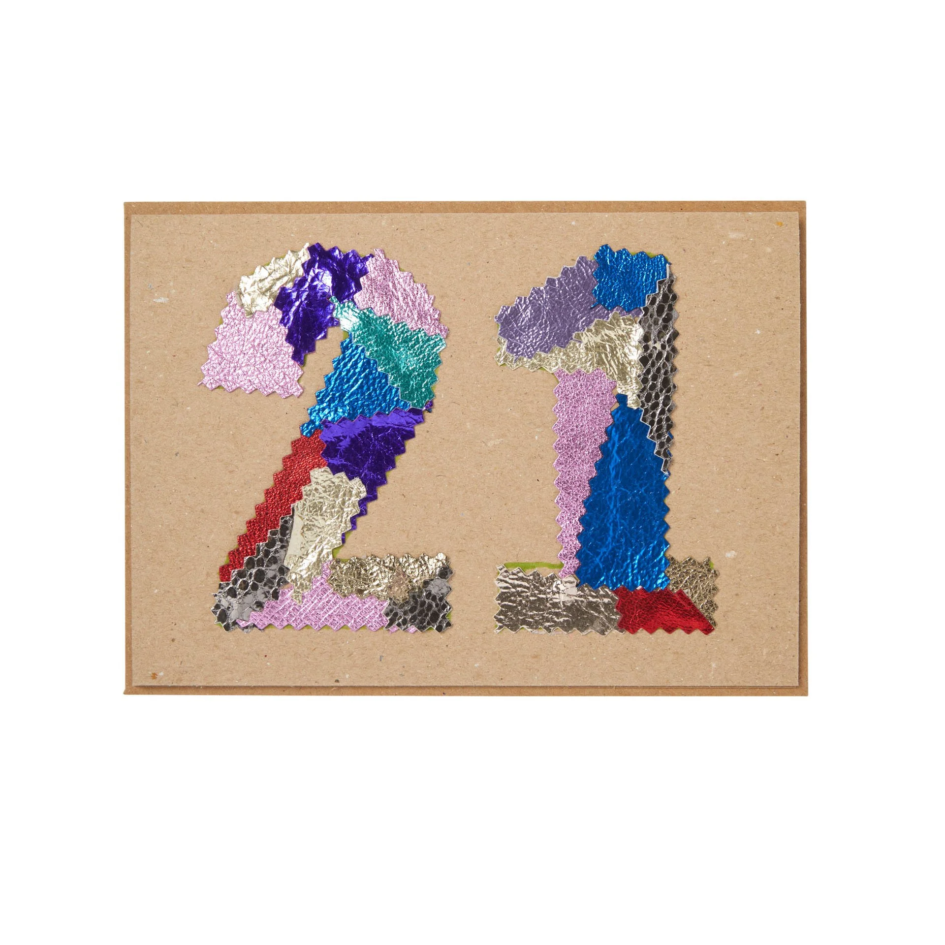 Manley greeting card number 21 made from leather off cut's