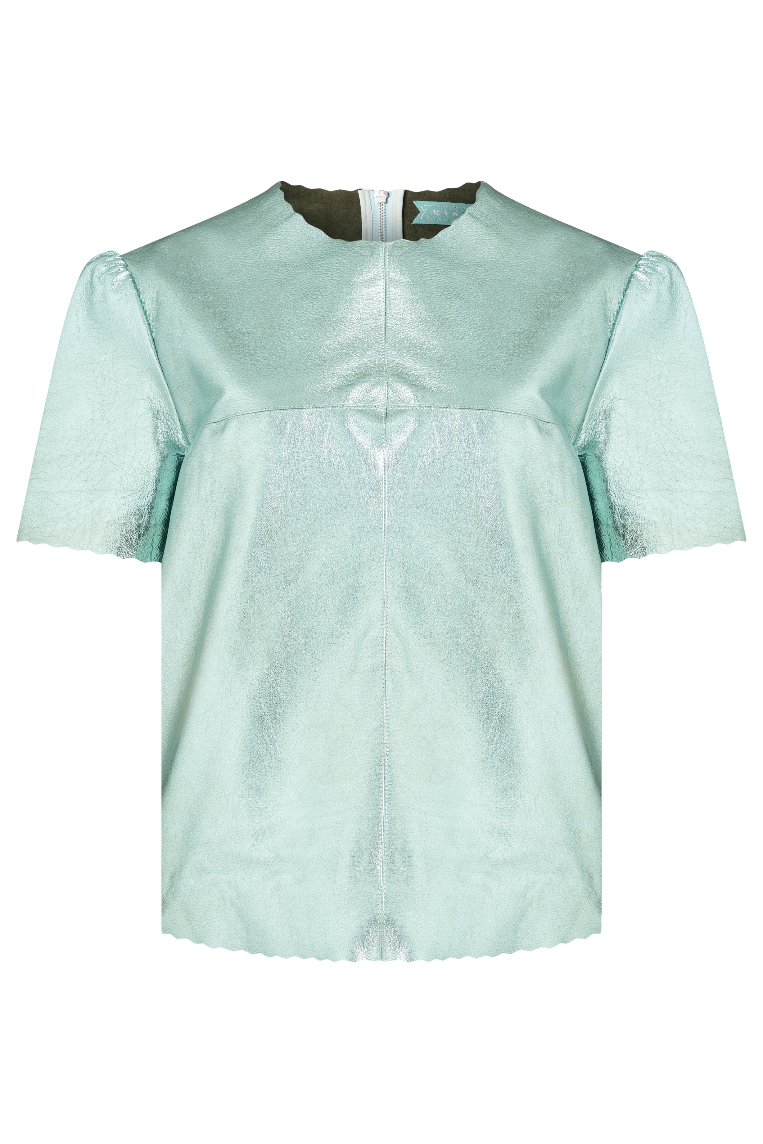 Manley parker metallic leather t-shirt mint