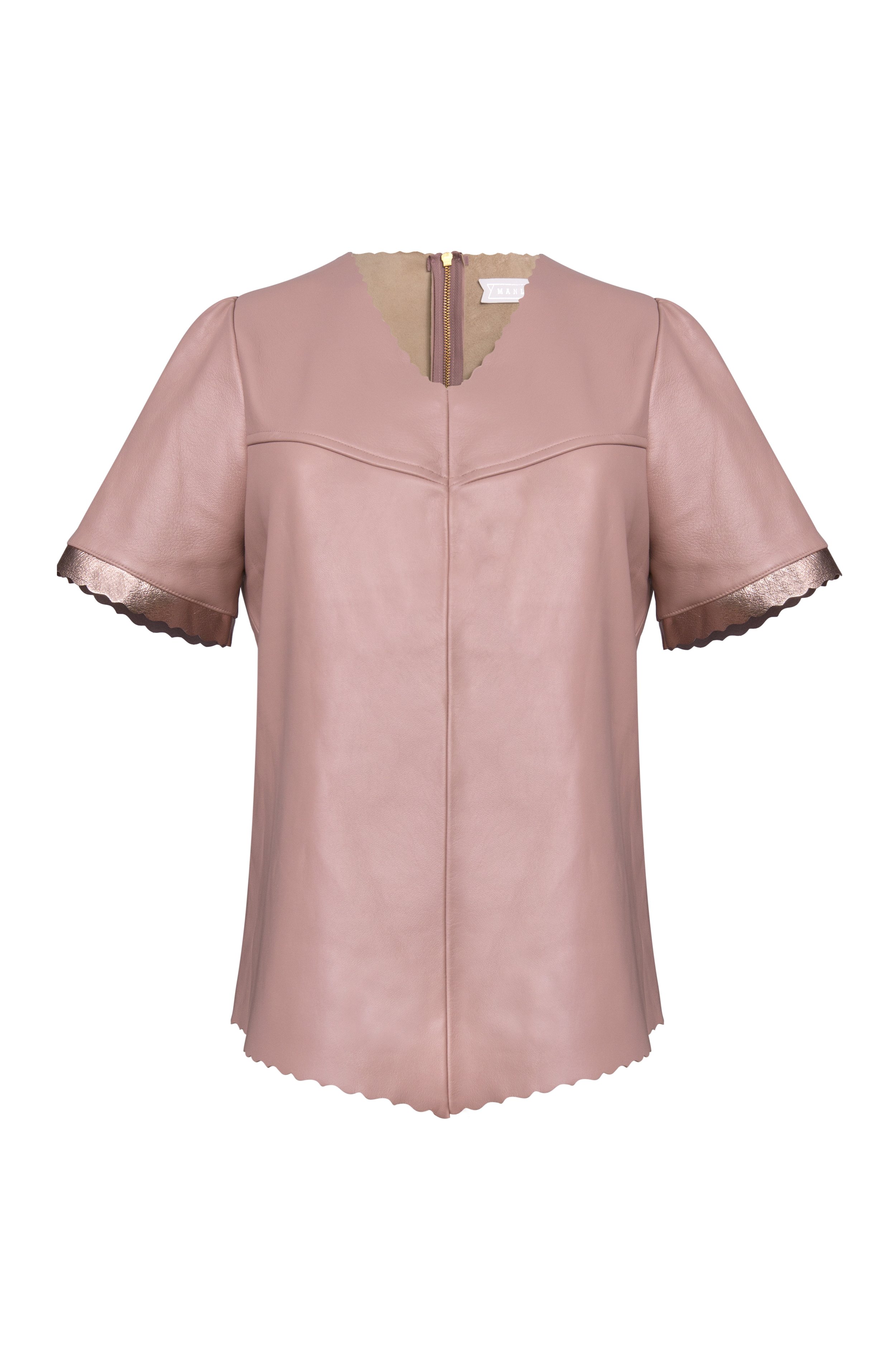 Manley Alexa Leather T-Shirt pink