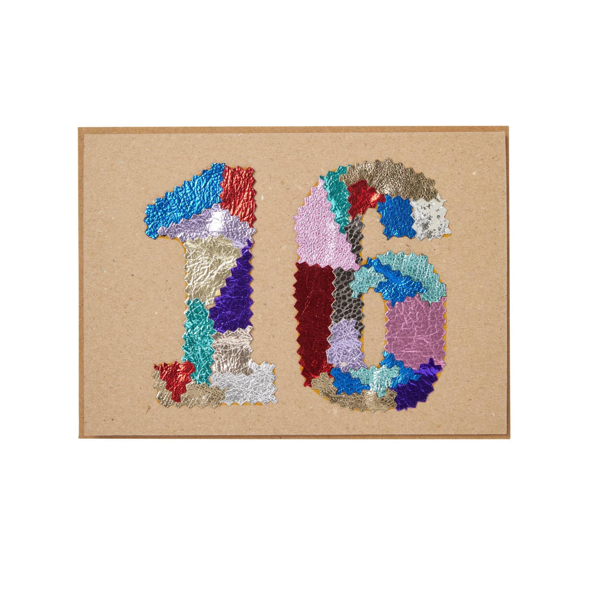 Manley greeting card number 16 made from leather off cut's