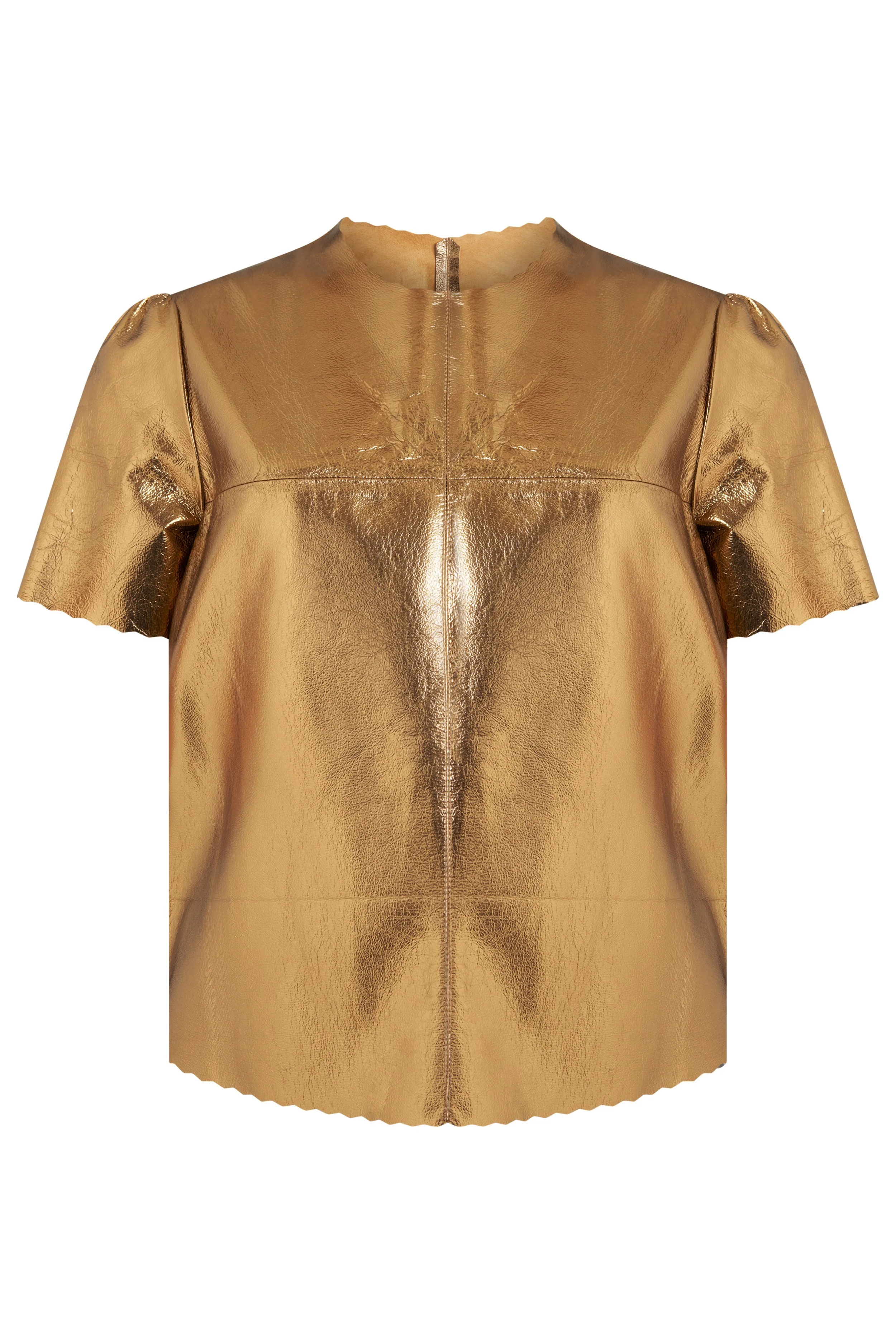 Manley parker metallic leather t-shirt bronze