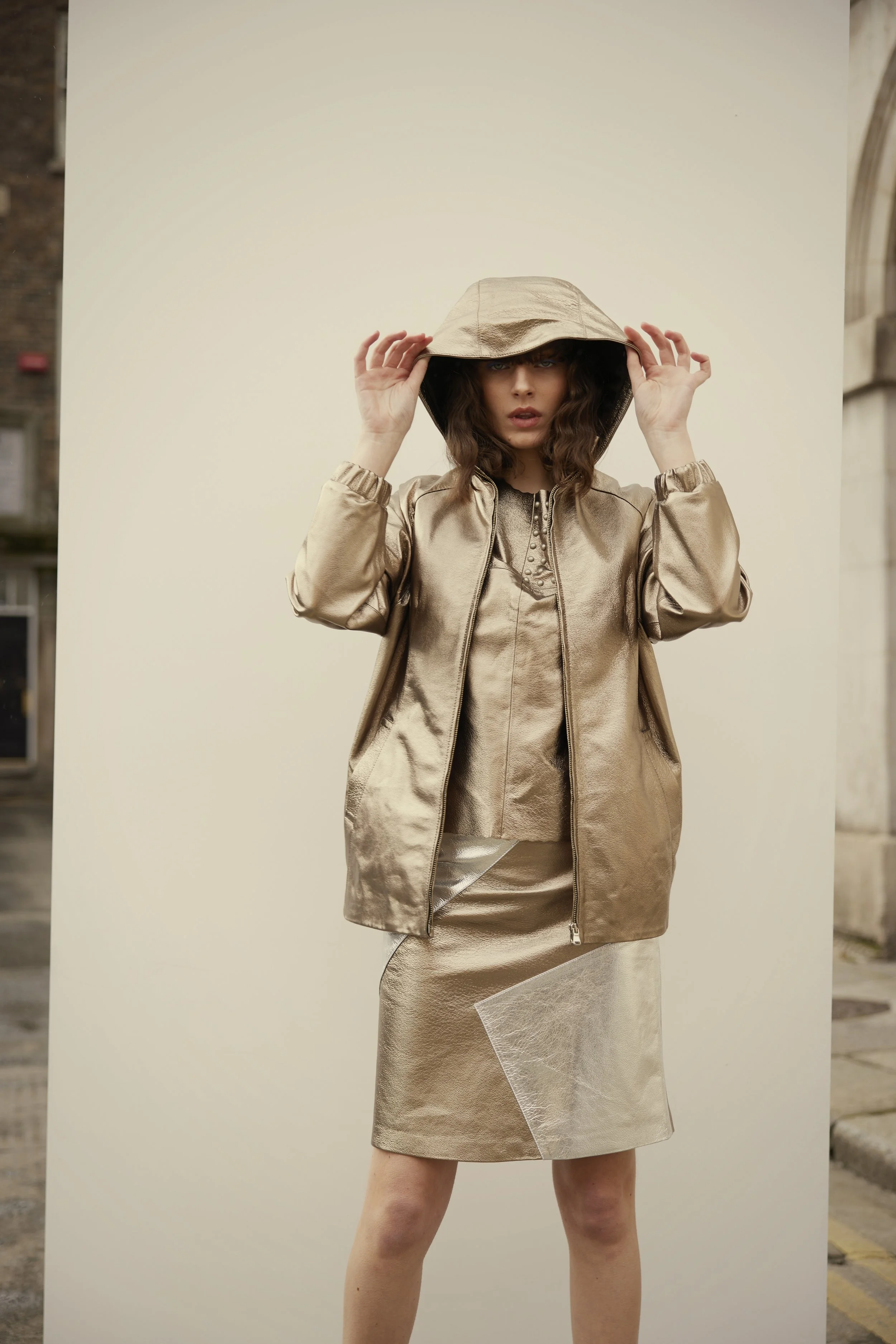 Manley Parker leather tee pewter €275, Stella bomber pewter €450, Blair skirt pewter €299 2.jpg