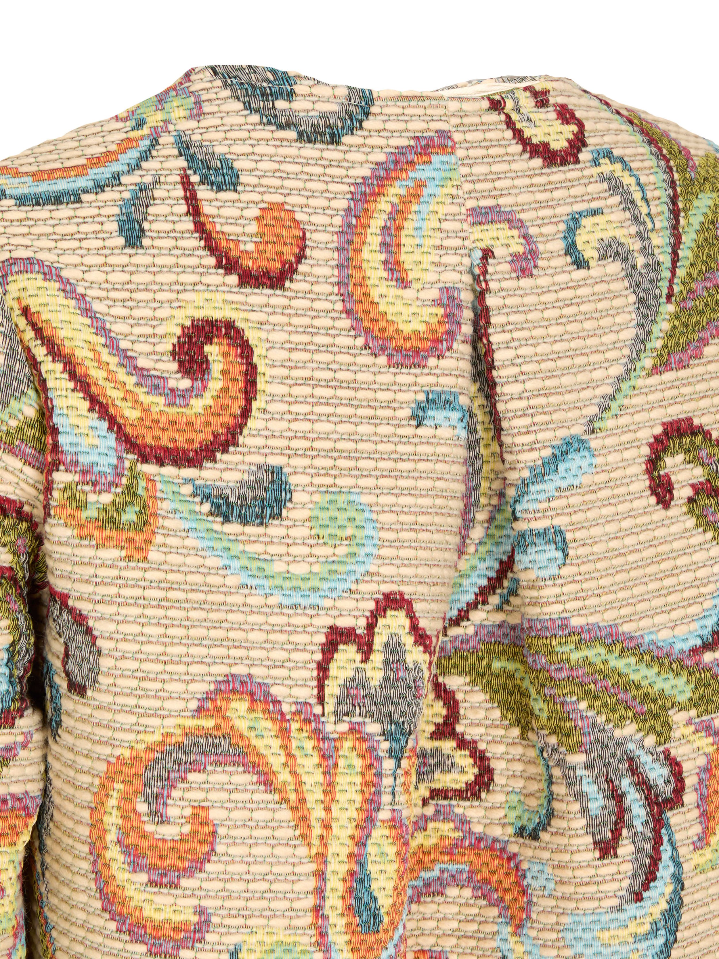 Detail view of Manley Blair Jacket in buttercream floral