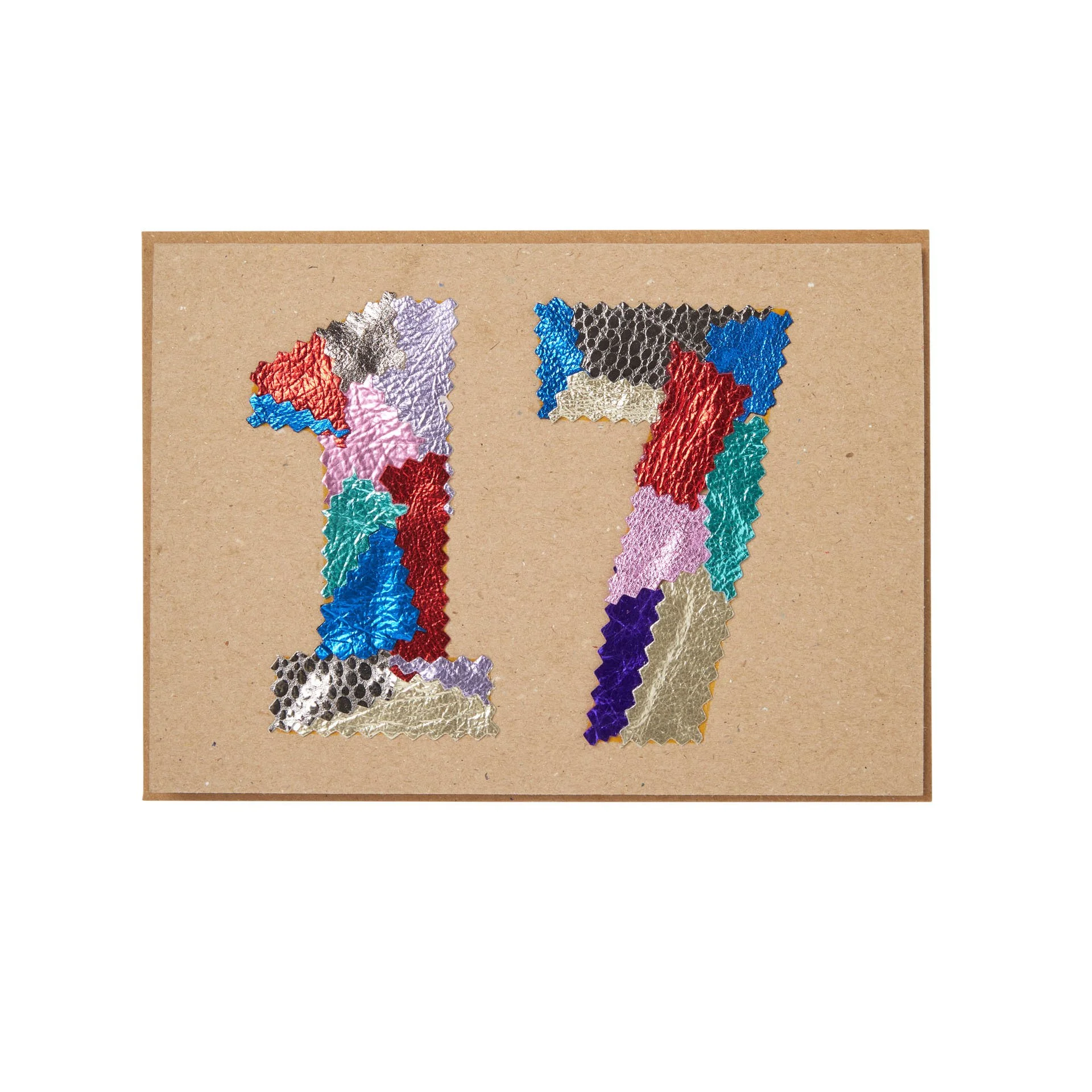 Manley greeting card number 17 made from leather off cut's