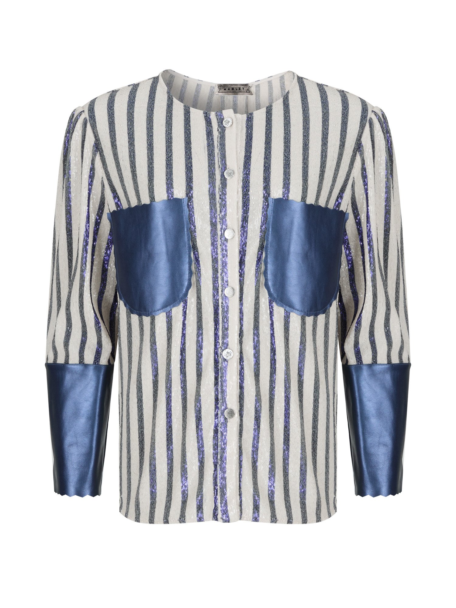 Tabby shirt - Navy and white sequin.jpg