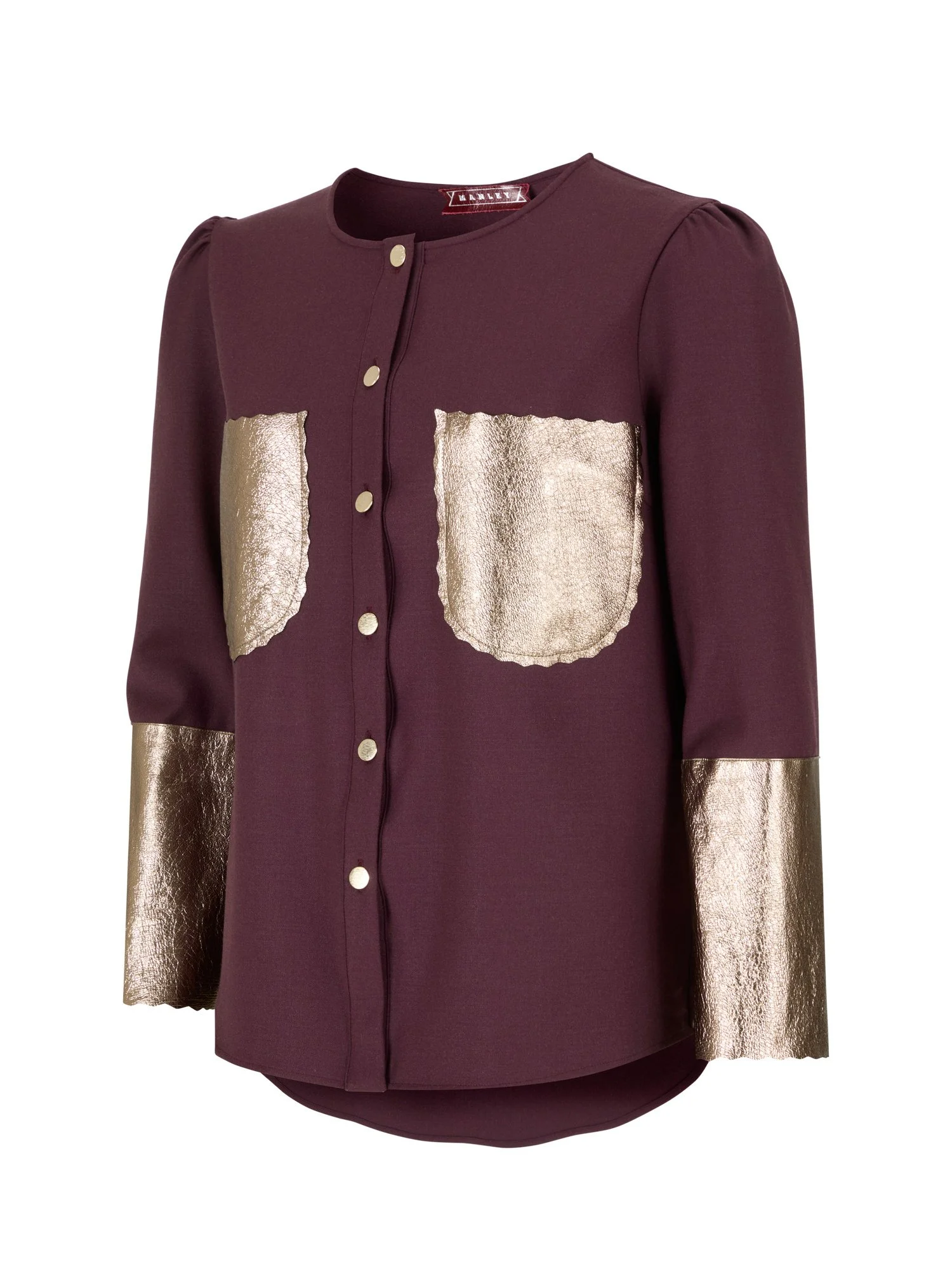Tabby shirt - Plum and gold - side.jpg