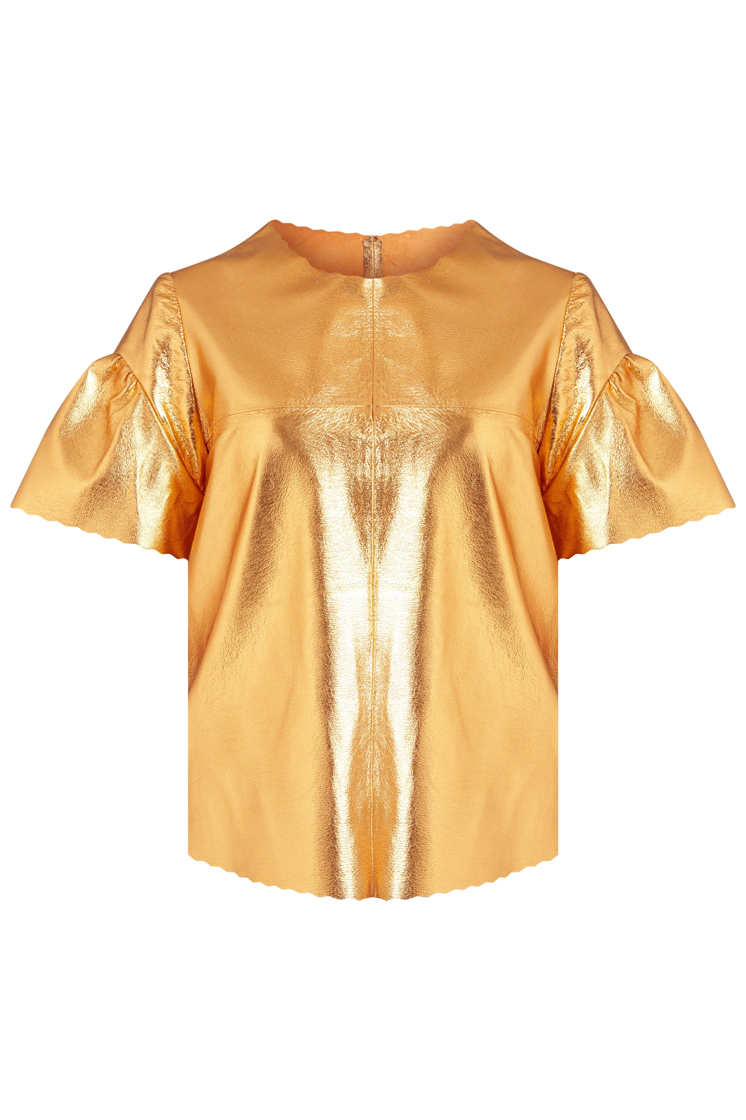 Manley Stella metallic leather tee mango