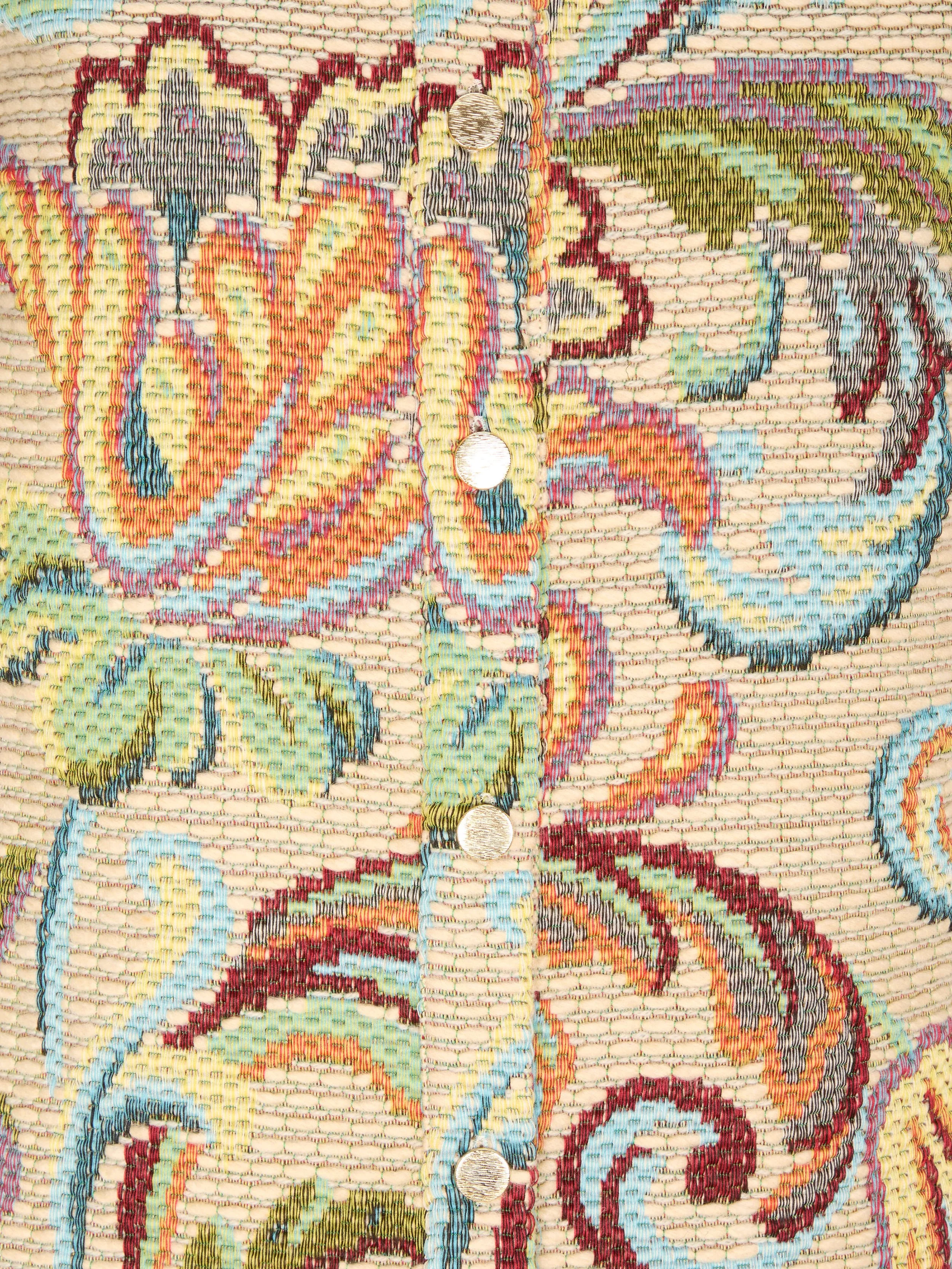 Detail view of Manley Blair Jacket in buttercream floral