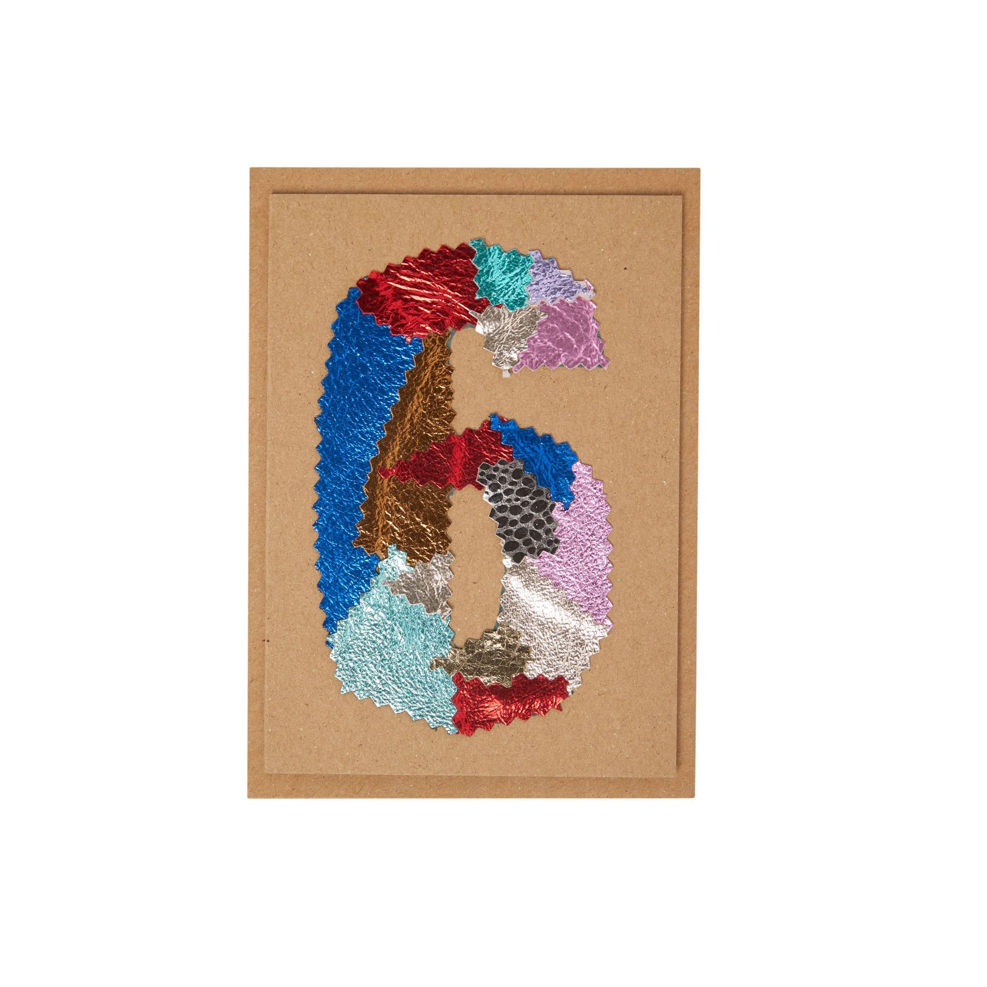 Manley greeting card number 6 made from leather off cut's