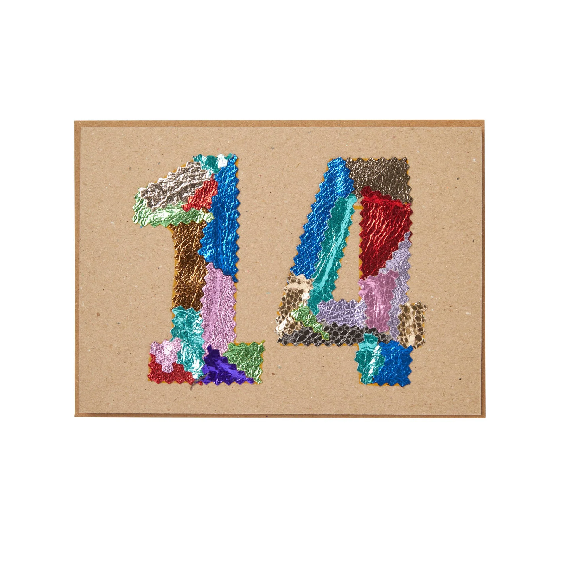 Manley greeting card number 14 made from leather off cut's