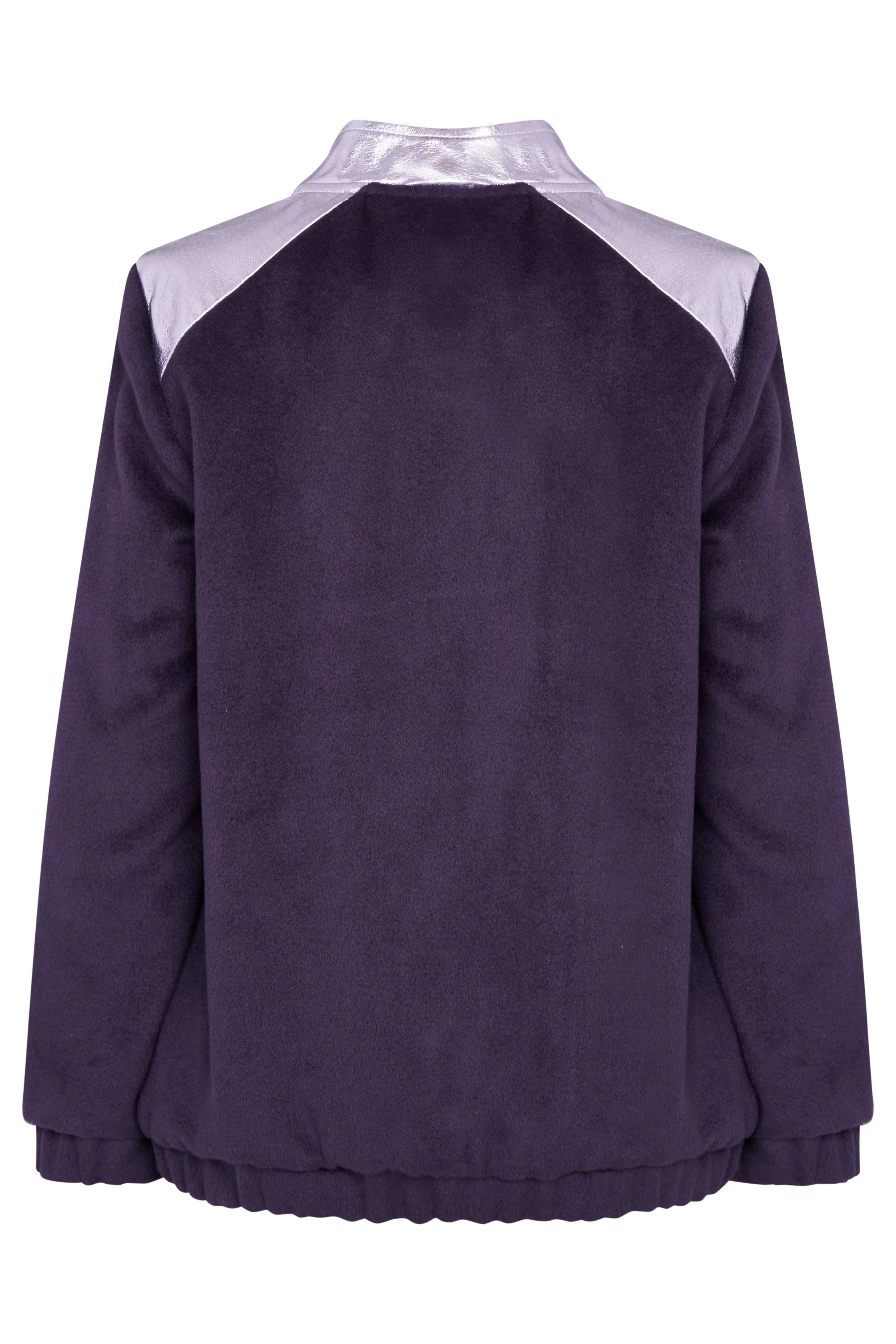 Manley Zoey cashmere wool and leather bomber back view