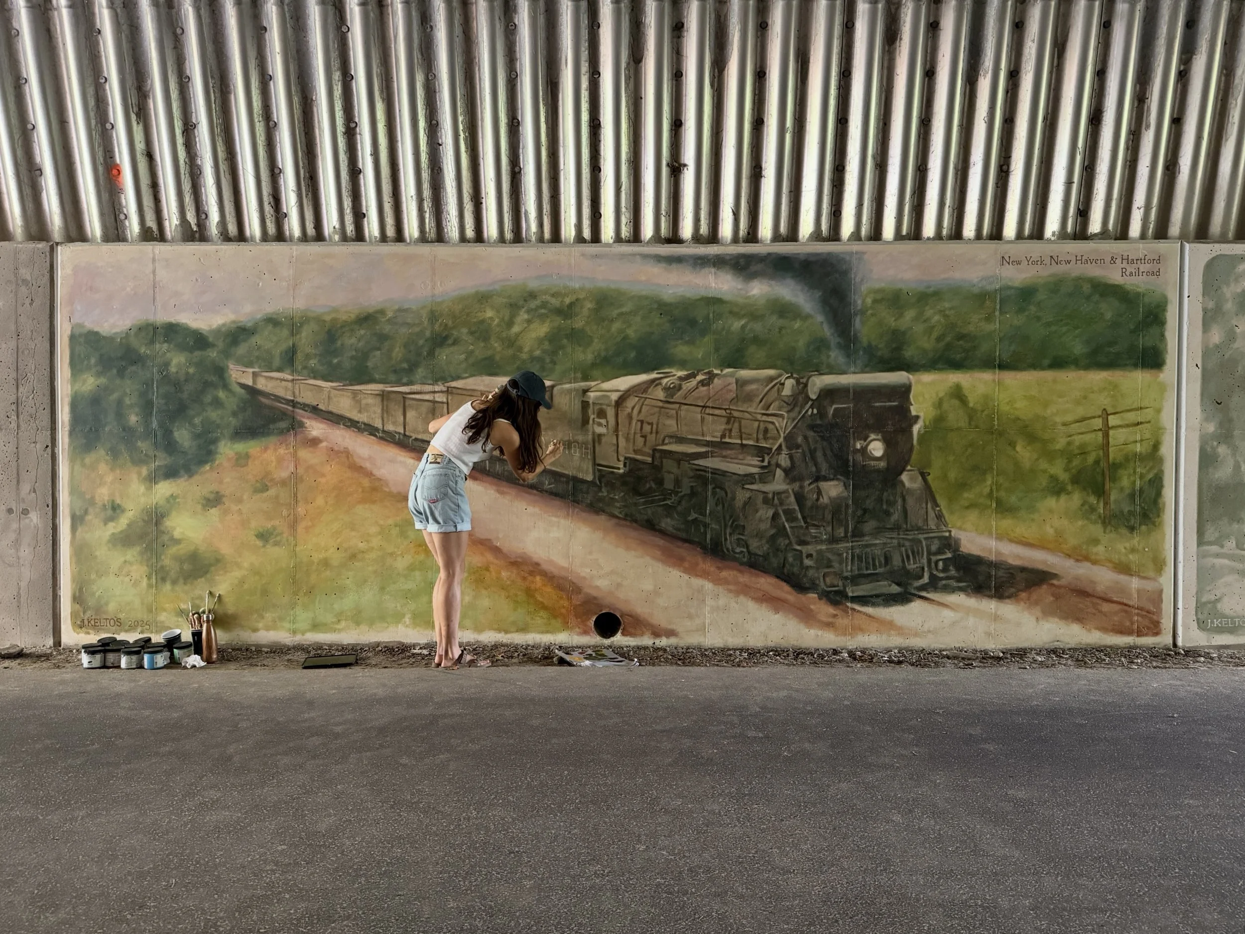 new york new haven railroad mural | highland, ny | acrylic on concrete | 7.5 x 20 ft | 230 x 610 cm | 2025