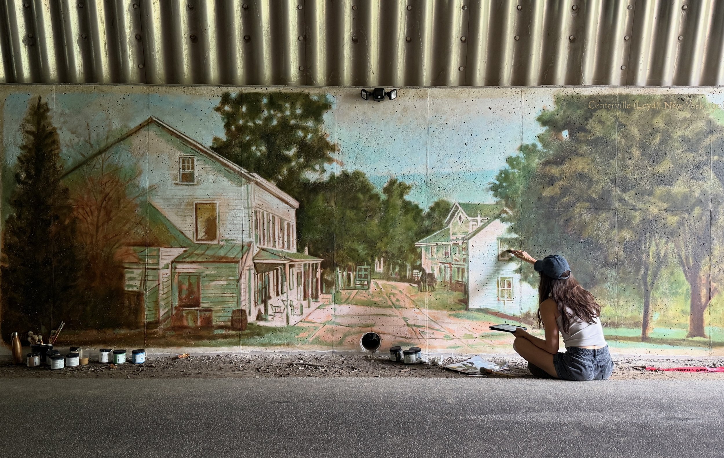 centerville mural | highland, ny | acrylic on concrete | 7.5 x 20 ft | 230 x 610 cm | 2025