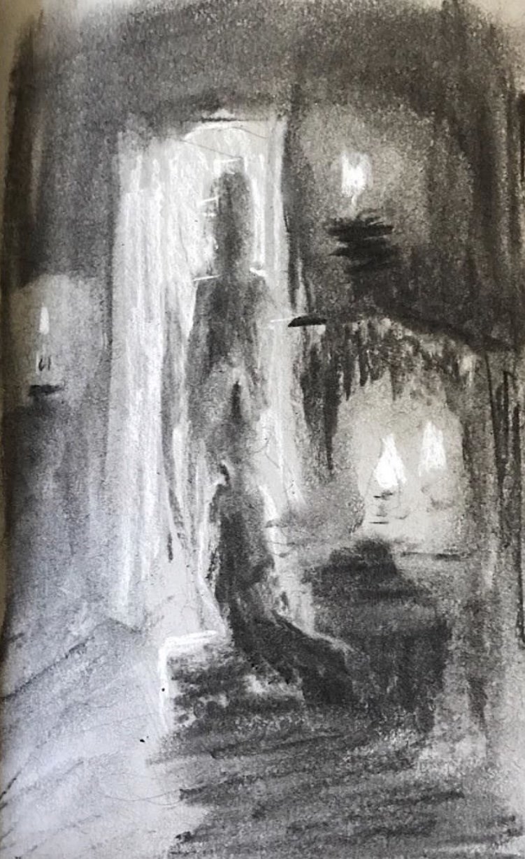 recurrent dream 02 | charcoal and white chalk on paper | 8.5 x 5 in | private collection | 2017