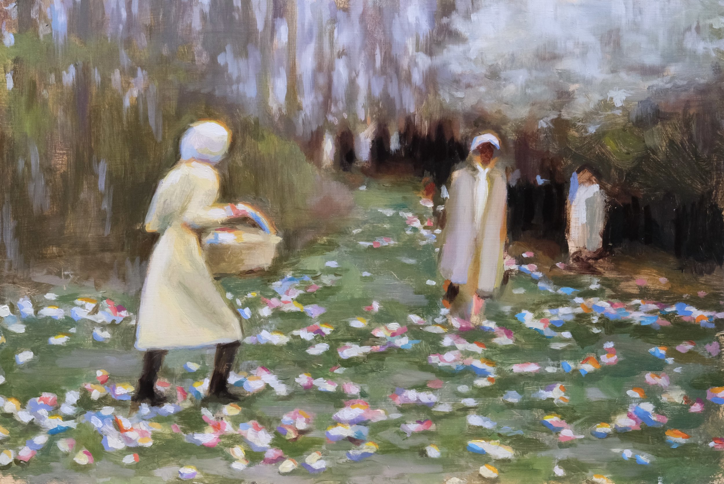 the egg hunt | oil on panel | 9 x 13 in | 23 x 33 cm | 2023