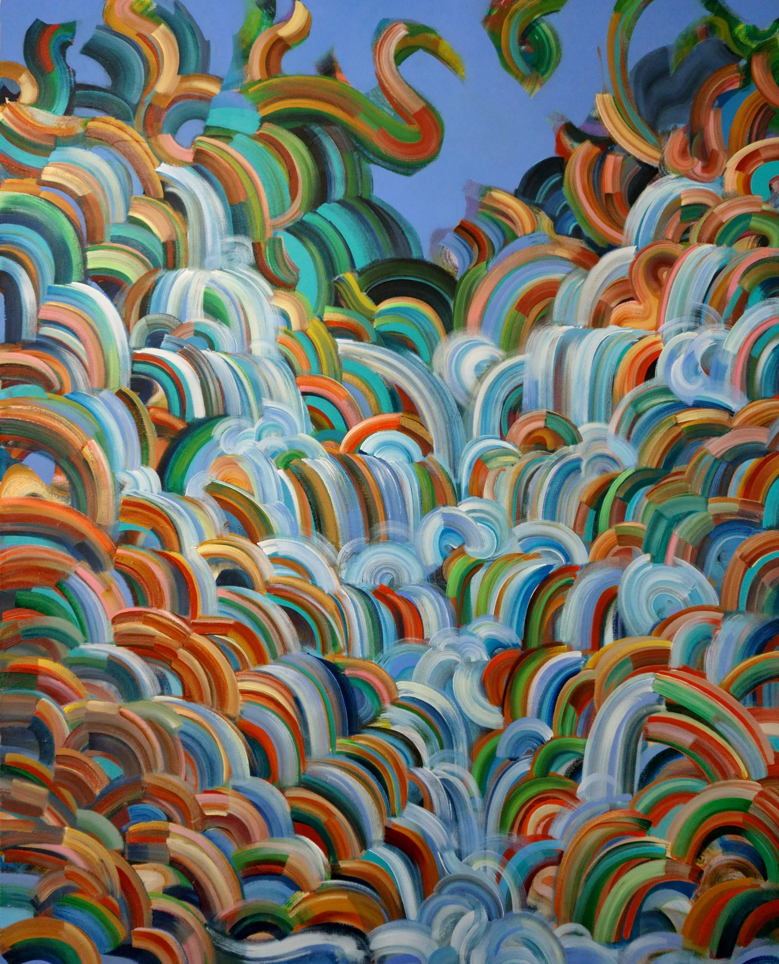 Aviary Cascade 48x60" acrylic on canvas