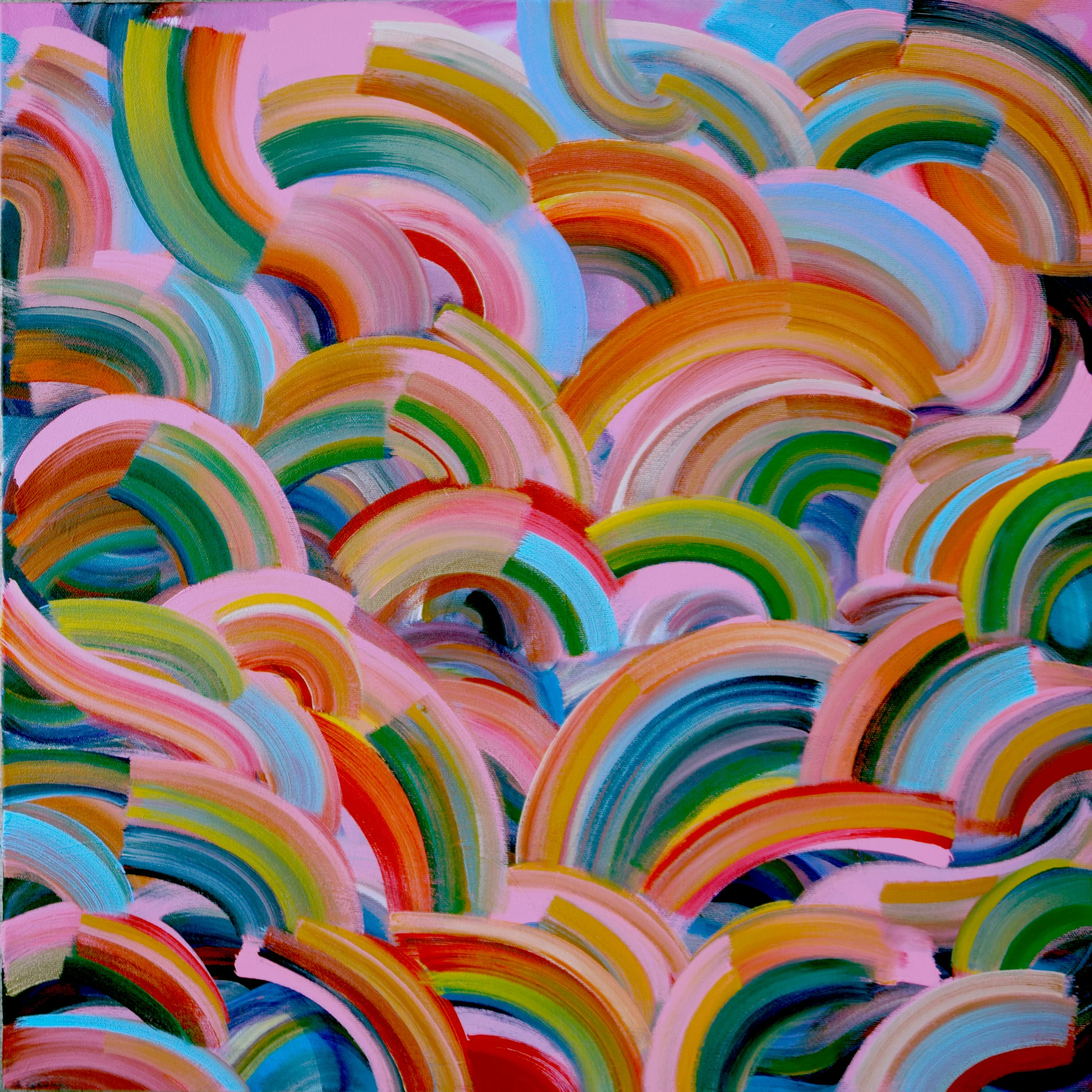 Squinting Bull 20x20" acrylic on canvas