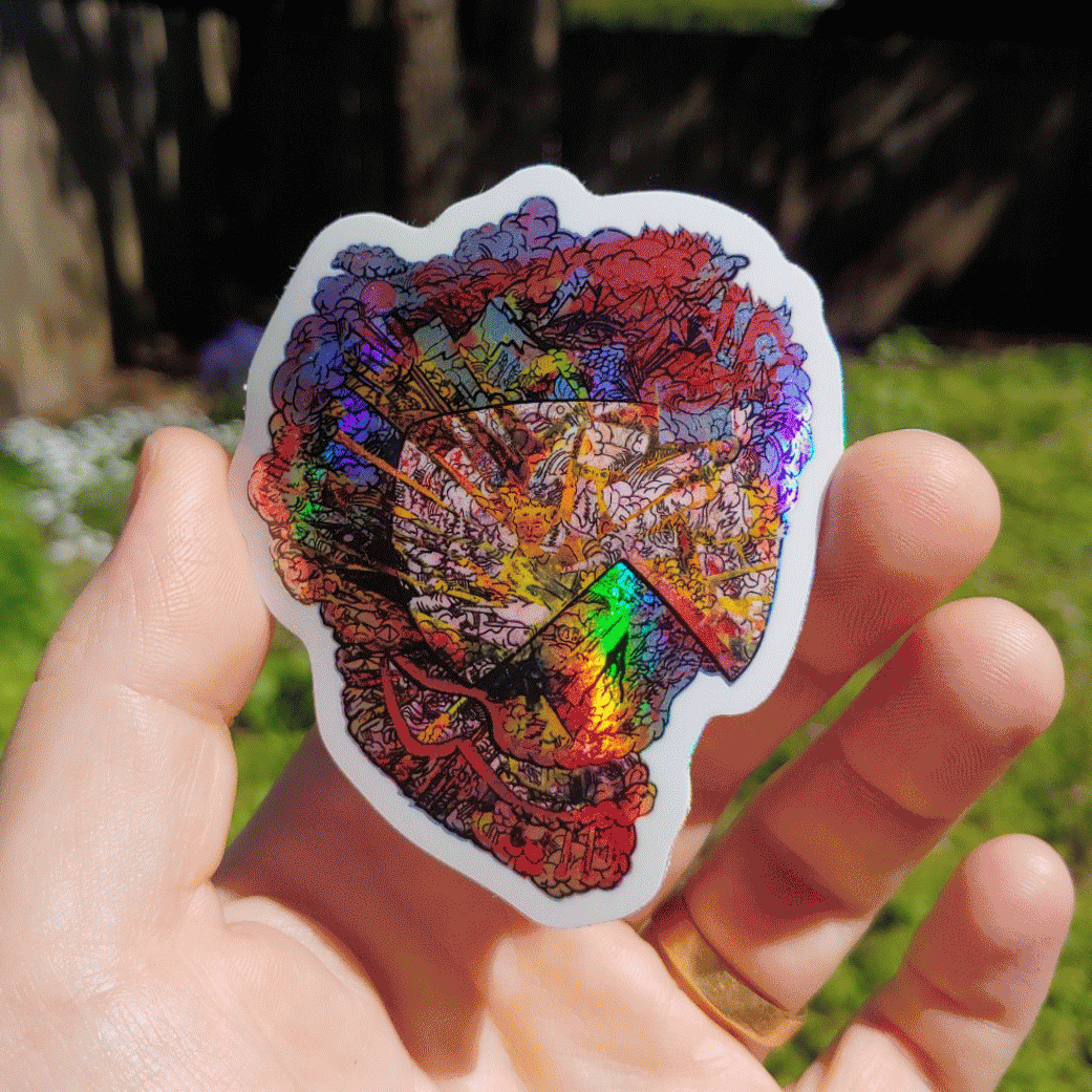 Live Life/Taste Death Holographic Sticker